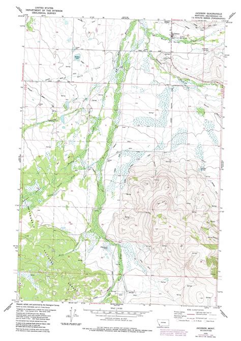 Jackson Topographic Map 124000 Scale Montana