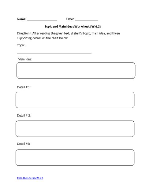 English Worksheets 6th Grade Common Core Worksheets