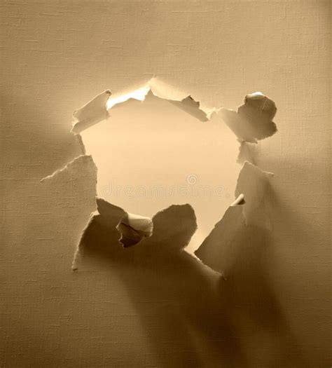 Hole Punched In A Paper Sheet Stock Image Image Of Decoration