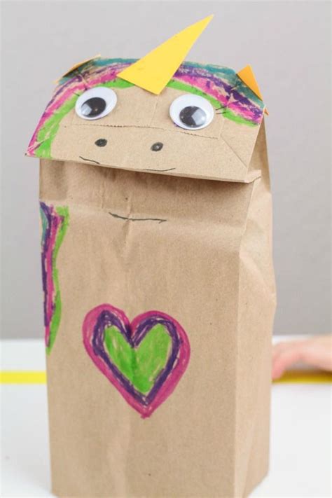 Easy Unicorn Paper Bag Craft For Preschoolers Paper Bag Crafts