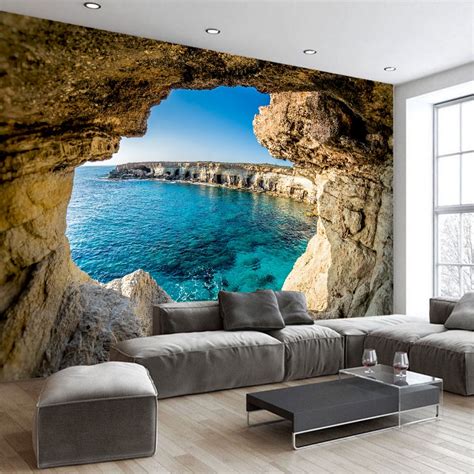 Custom Any Size 3d Wall Mural Wallpapers Modern Fashion Sea Outside The