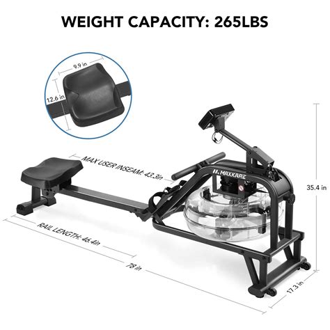 Water Rower Rowing Machine Foldable Water Resistance For Home Use Marnur