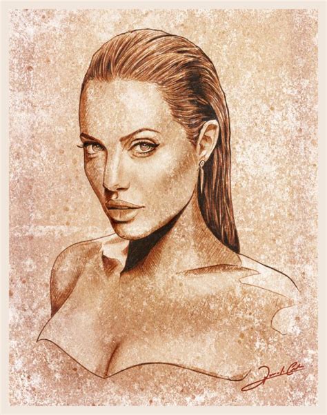 Angelina Jolie By Renato Cunha Amazing Art Painting Beautiful Paintings Painting Drawing