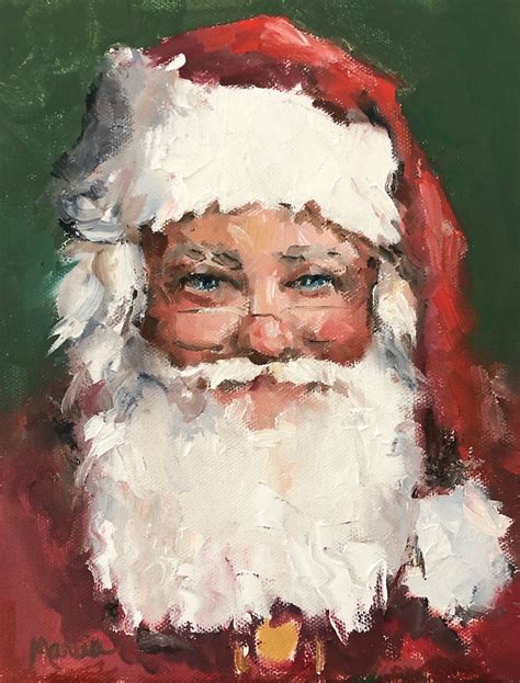 Santa Portrait Santa Art Santa Paintings Christmas Paintings On