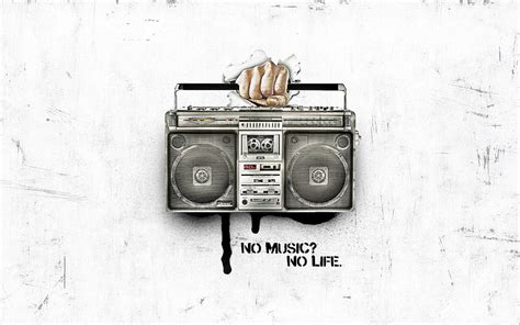 No Music No Life Digital Wallpaper Estilo Música La Inscripción