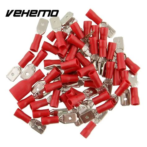 Vehemo 20pcs10pairs Red Fully Insulated Spade Crimp Wire Connectors