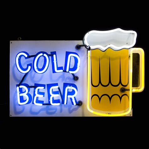 Cold Beer W Mug Neon Sign Air Designs