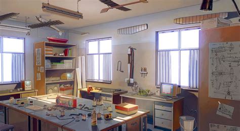 Download Anime Aeronautics Office Wallpaper