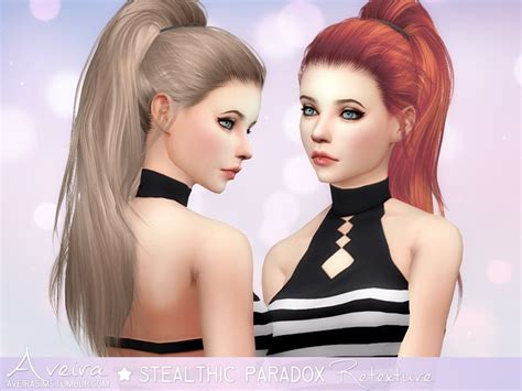 Aveira Sims 4 Stealthic`s Paradox Hair Retextured Sims 4 Hairs