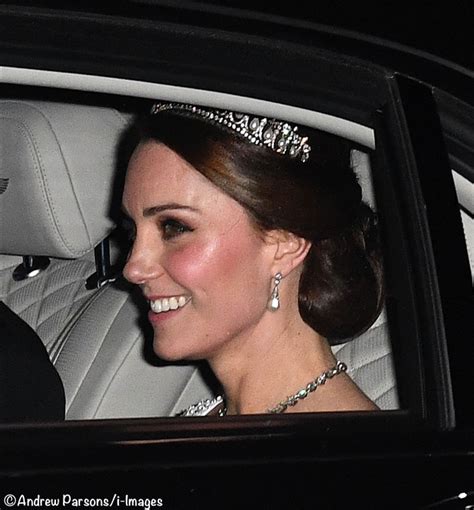 The Duchess In Glittering Diamonds And Pearls For Diplomatic Reception