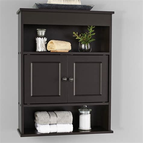 Cabinet is very solid and quite heavy. Mainstays Bathroom Wall Mounted Storage Cabinet with 2 ...