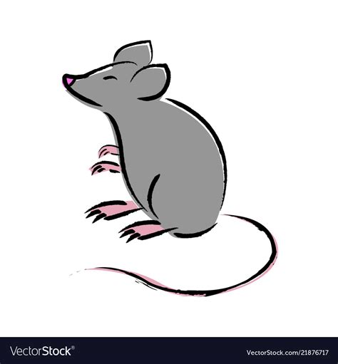 Outline Draw Mouse Royalty Free Vector Image Vectorstock