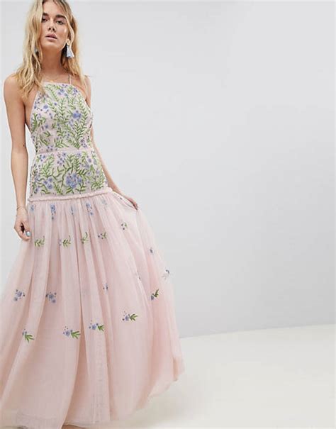 Asos Edition Meadow Floral Embellished Maxi Dress Asos