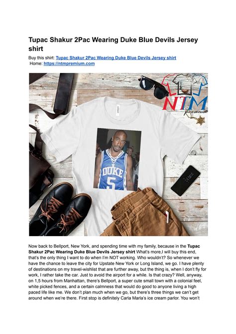 Tupac Shakur 2pac Wearing Duke Blue Devils Jersey Shirt By Ntmpremium