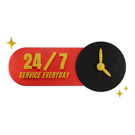 24 Hour Service 3d Illustration Isolated 11288101 PNG