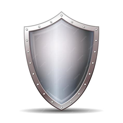 Premium Vector Empty Metal Knight Shield Realistic Vector Illustration