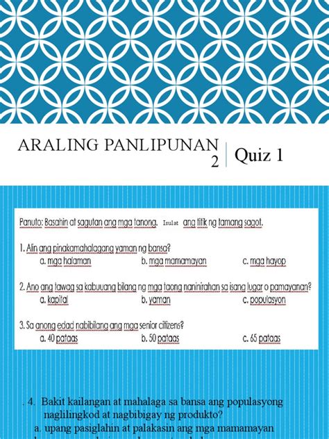 Araling Panlipunan 2 Quiz 1 Pdf