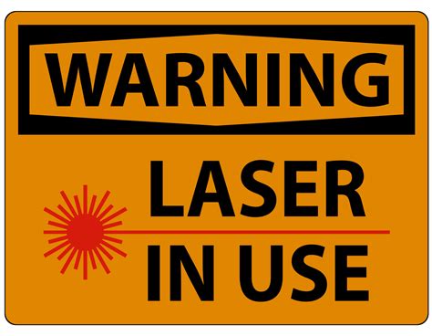 Warning Laser In Use Symbol Sign On White Background 5545510 Vector Art