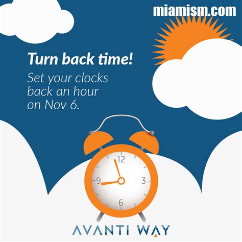 Daylight Savings Time Reminder Fall Back 2022 Miamism