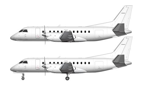 Saab 340b Blank Illustration Templates Norebbo