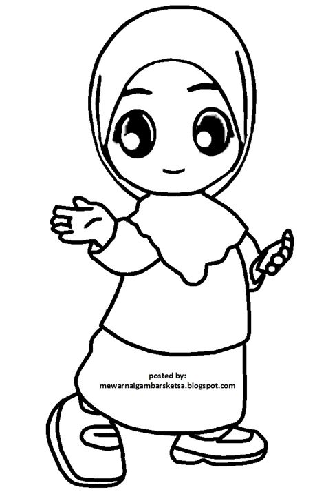 Sketsa Kartun Muslimah Gambar Mewarnai Gambar Coloring Princess 280 Riset