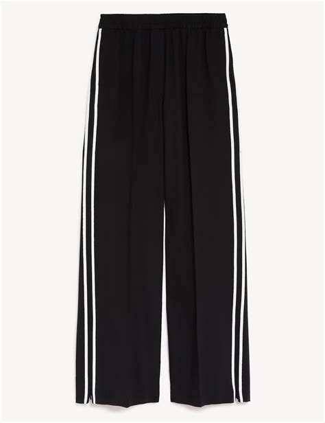 Side Stripe Wide Leg Trousers Mands Collection Mands