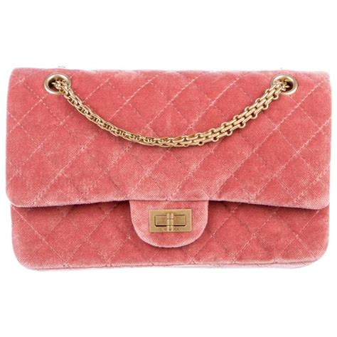 Chanel New Light Pink Velvet Gold Evening Shoulder Flap Bag In Box At