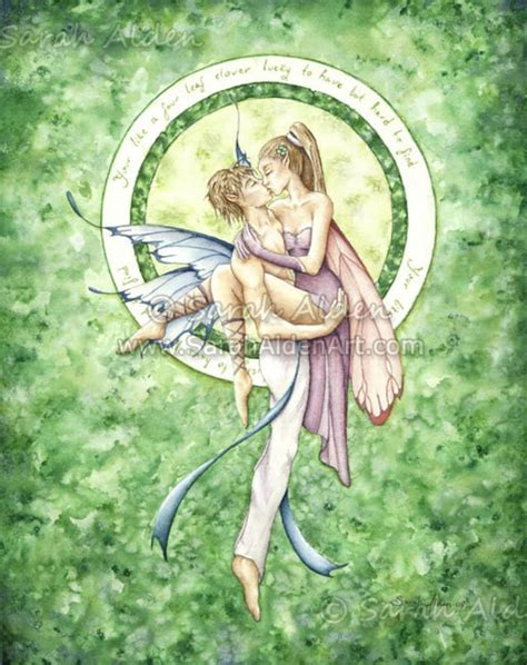 Fantasy Fairy Art Lovers Painting Fairy Couple Art Kissing Etsy