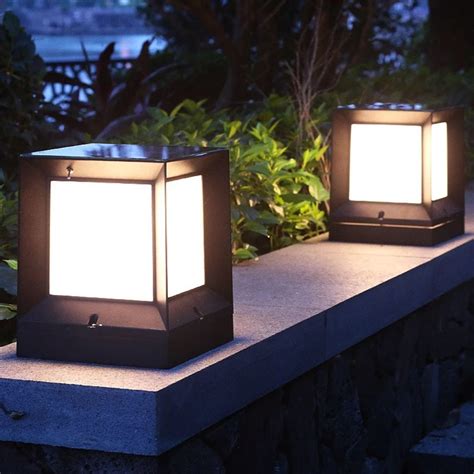 Thrisdar Outdoor Garden Solar Pillar Light Lamps Waterproof Garden