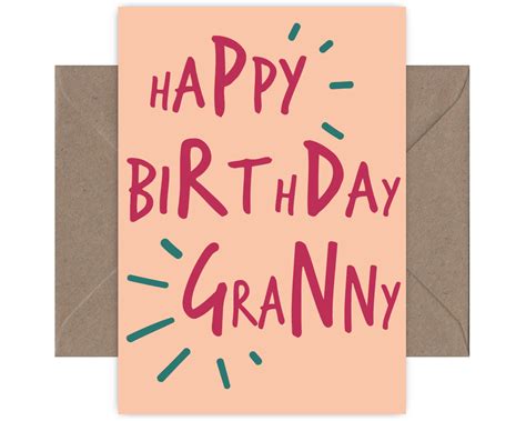 Happy Birthday Granny Greeting Card Granny Birthday Card Etsy Nederland