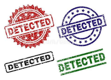 Damaged Textured Detected Seal Stamps Stock Vector Illustration Of
