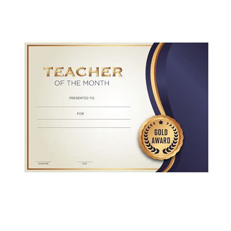 Teacher Of The Month Certificates School Merit Stickers