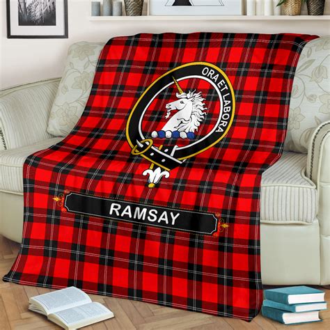Ramsay Crest Tartan Blanket Tartan Home Decor Scottish Clan