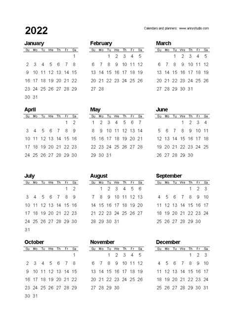 1 Year Calendar At A Glance Ten Free Printable Calendar 2020 2021