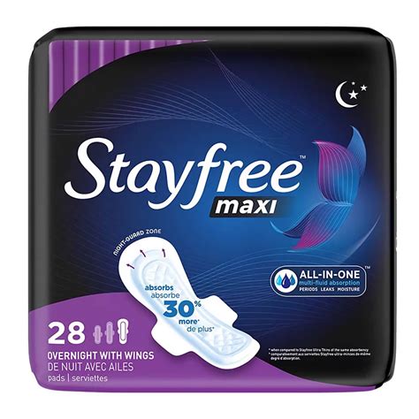 Stayfree Maxi Overnight Pads With Wings Shop Feminine Care At H E B