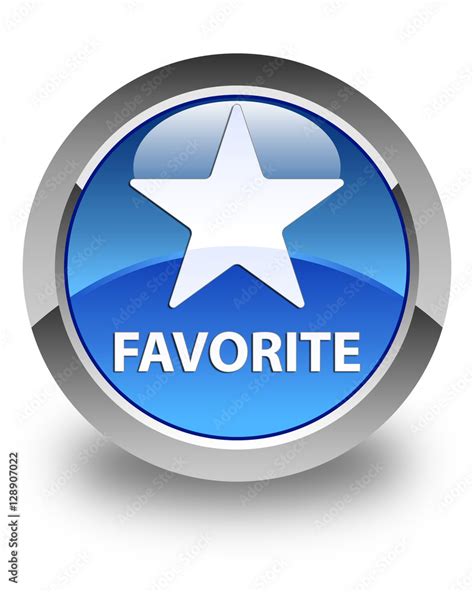 Favorite Star Icon Glossy Blue Round Button Illustration Stock