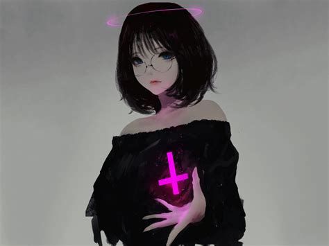 Desktop Wallpaper Anime Girl Original Character Black