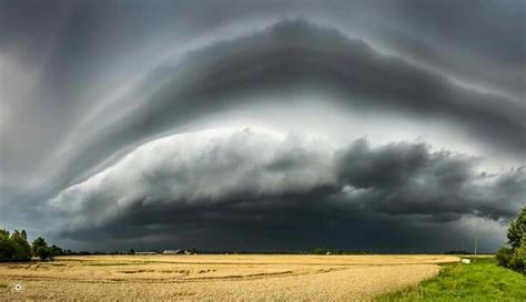 Shelf Cloud In Latvia Supercell Stormy Clouds