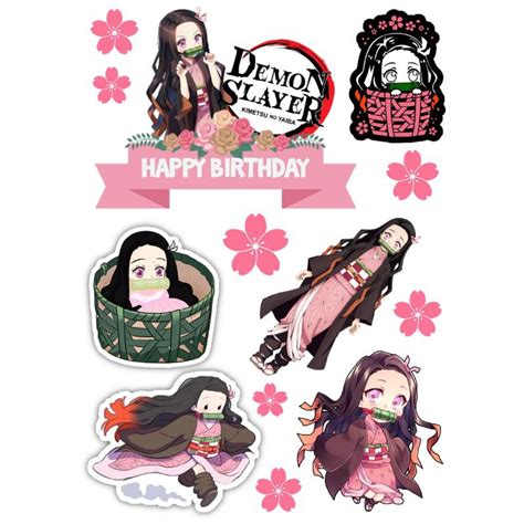 Demon Slayer Nezuko Cake Topper Cake Toppers Birthday Party Images