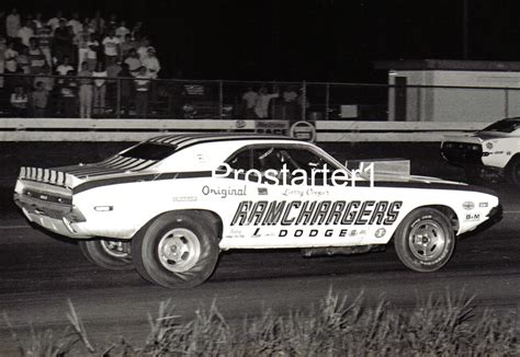 Larry Cooper 1970 Ramchargers Pro Stock Challenger 4x6 Bandw Drag Racing