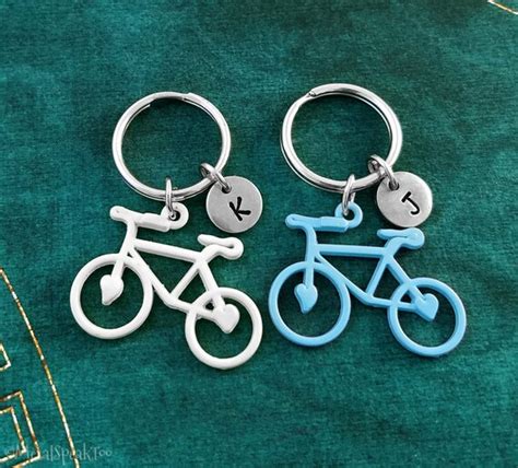 Bike Keychain Set Of 2 Small Bicycle Keyrings Cycling T Etsy