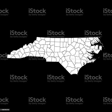 North Carolina State Map With Counties Vector Illustration Stock