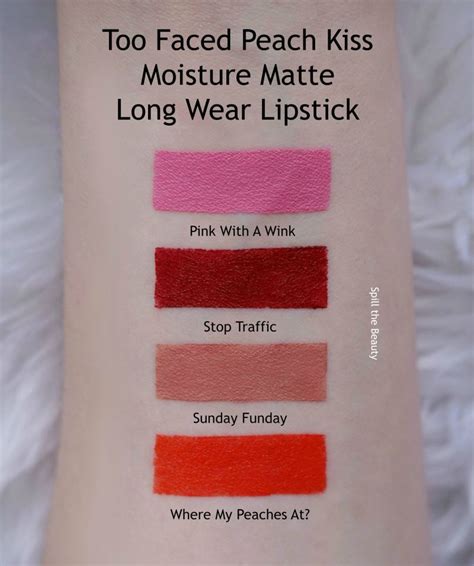 Too Faced Peach Matte Lipstick Review Swatches And. 