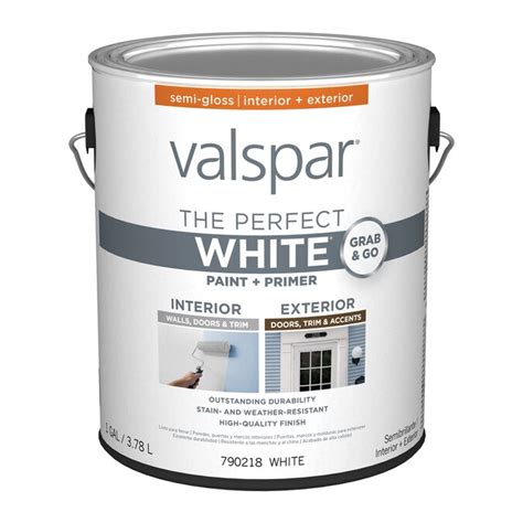 Valspar Semi Gloss Perfect White Exterior Paint 1 Gallon In The