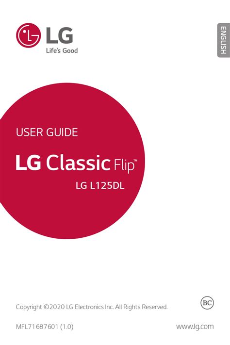 Lg Classic Flip L125dl User Manual Pdf Download Manualslib