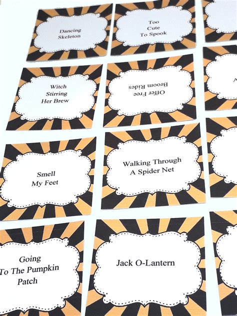 Halloween Charades 48 Cards Printable Editable Instant Etsyde