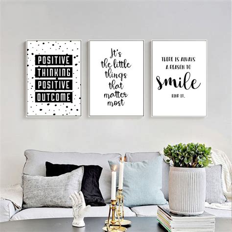 Black White Motivational Life Quote Canvas Art Poster With Free