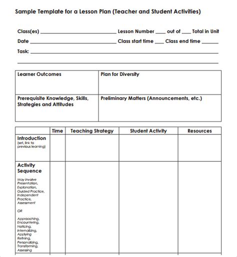 Blank Lesson Plan Template 7 Download Free Documents In Pdf Word