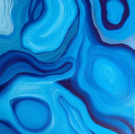 Blue Monochromatic Painting Abstract Art Painting Original Etsy