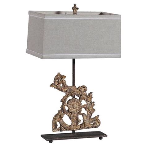Ballard French Country Rustic Iron Motif Table Lamp Kathy Kuo Home
